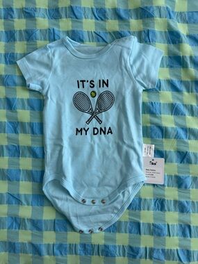 Unbranded Light Blue Tennis Graphic Baby One-Piece